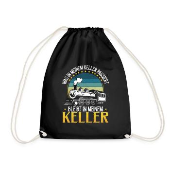 Railway Model Railway Enthusiast Model Railroader - Drawstring Bag - black - Front
