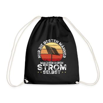 Solar Panel Photovoltaic System Photovoltaic - Drawstring Bag - black - Front