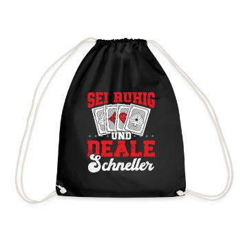 Cartes de poker Jeu de jetons de poker Joueurs de poker Jetons de poker - Sac de sport léger - noir - Devant