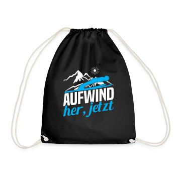 Ski Suit Ski Flying Winter Sports Skis for - Drawstring Bag - black - Front