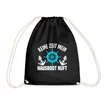 Houseboat owner, boat captain & boater with - Drawstring Bag - black - Front