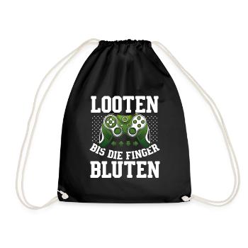 Gaming PC Zocken Headset Gaming Controller Monitor - Drawstring Bag - black - Front