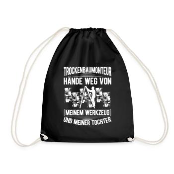 Drywall builder Construction worker Craftsman - Drawstring Bag - black - Front
