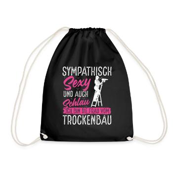 Trockenbau Frau Meister Geselle - Turnbeutel - Schwarz - Vorne