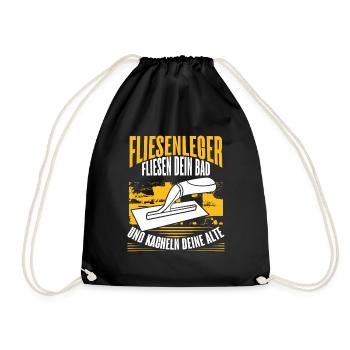 Tiler Construction Site Craftsman Journeyman - Drawstring Bag - black - Front