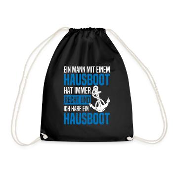 Houseboat captain boater Driving licence for - Drawstring Bag - black - Front