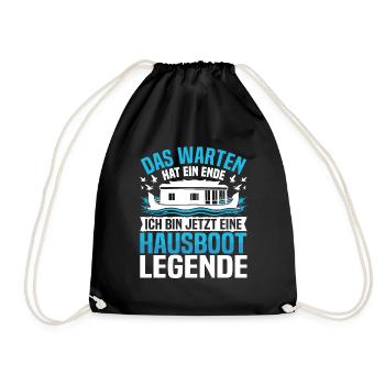 Boat Owner Houseboat License Boater - Drawstring Bag - black - Front