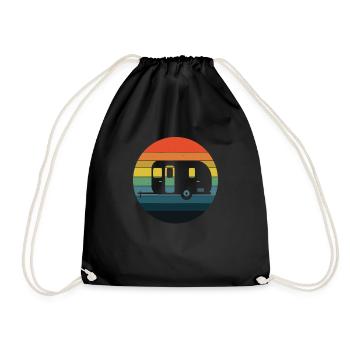 Camping Camping Camping Caravane Vintage - Sac de sport léger - noir - Devant