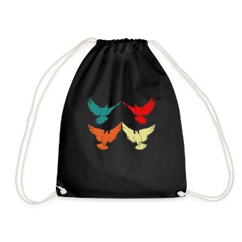 Pigeon carrier pigeons Birds Pigeon breeding - Drawstring Bag - black - Front