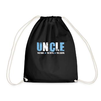 Uncle Nephew Godchild Family Member Gift - Drawstring Bag - black - Front