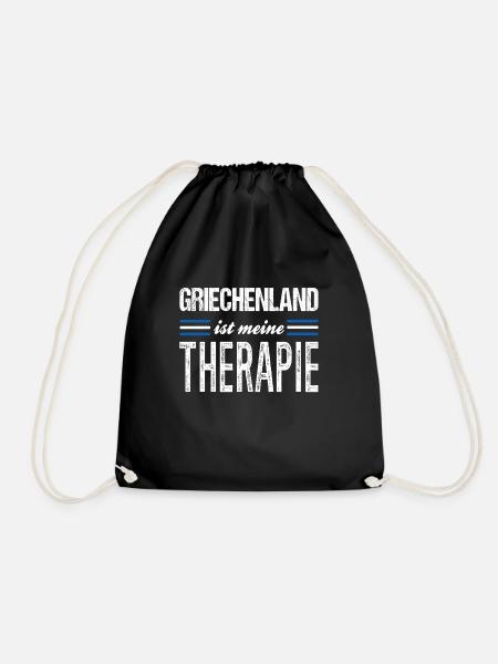 Grèce Thérapie Drapeau grec Grec - Sac de sport léger - noir