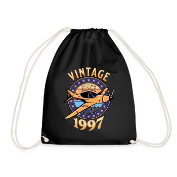 Avion Vintage 1997 25 Ans Anniversaire - Sac de sport léger - noir - Devant