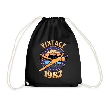 Avion Vintage 1982 40 Ans Anniversaire - Sac de sport léger - noir - Devant