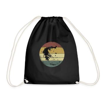 Grèce Drapeau Grec Vintage Grec - Sac de sport léger - noir - Devant