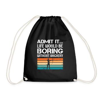 Archery Archer Longbow Target - Drawstring Bag - black - Front