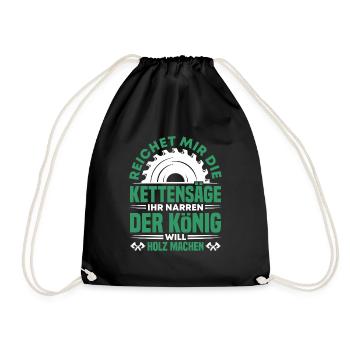Holz Machen Kettensäge Brennholz Forst Motorsägen - Turnbeutel - Schwarz - Vorne