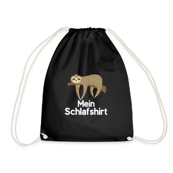Faultiere Schlafshirt Faultier - Turnbeutel - Schwarz - Vorne
