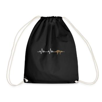 Sloths Heartbeat Sloth Chilling - Drawstring Bag - black - Front