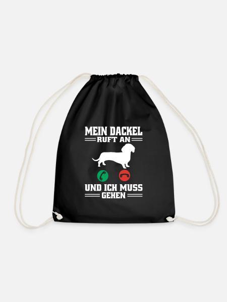 Dackel Ruft An Dachshund Teckel - Turnbeutel - Schwarz