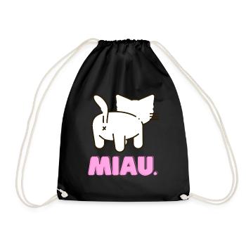 « Miaou. » drôle de chat - Sac de sport léger - noir - Devant