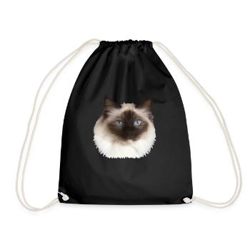 Fluffy Kitty - Drawstring Bag - black - Front