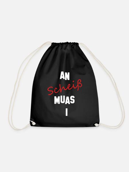 an scheiß muas i - Turnbeutel - Schwarz
