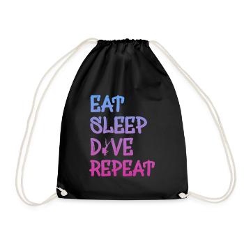 dive, diver, scuba diving, tauchen - Turnbeutel - Schwarz - Vorne