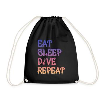 eat sleep dive repeat - Turnbeutel - Schwarz - Vorne