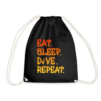 Dive - Tauchen Taucher Geschenk - Turnbeutel - Schwarz - Vorne
