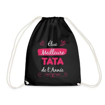 cadeau drôle meilleure tata de l'année - Sac de sport léger - noir - Devant
