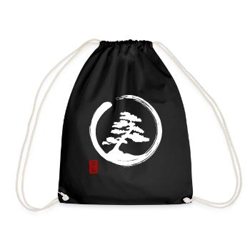 Bonsai Kreis Enso Zen Meditation Japan Kunst - Turnbeutel - Schwarz - Vorne