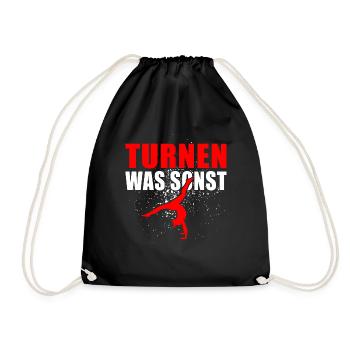 Turnen was sonst - Turnbeutel - Schwarz - Vorne