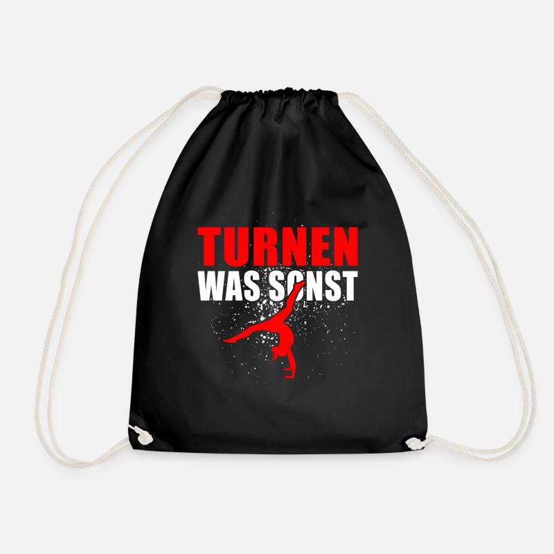 Turnen was sonst - Turnbeutel - Schwarz