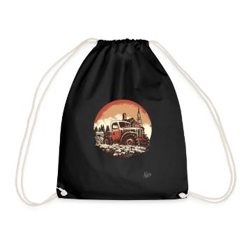 Le tracteur agricole rétro vintage - Sac de sport léger - noir - Devant