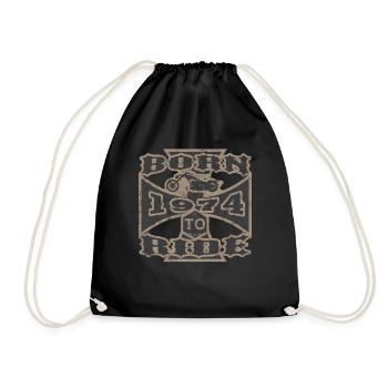 born to ride motorcycle biker 1974 - Turnbeutel - Schwarz - Vorne