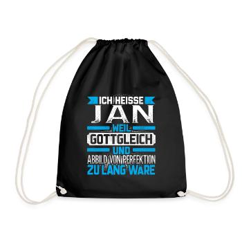 JAN - Gottgleich - Turnbeutel - Schwarz - Vorne
