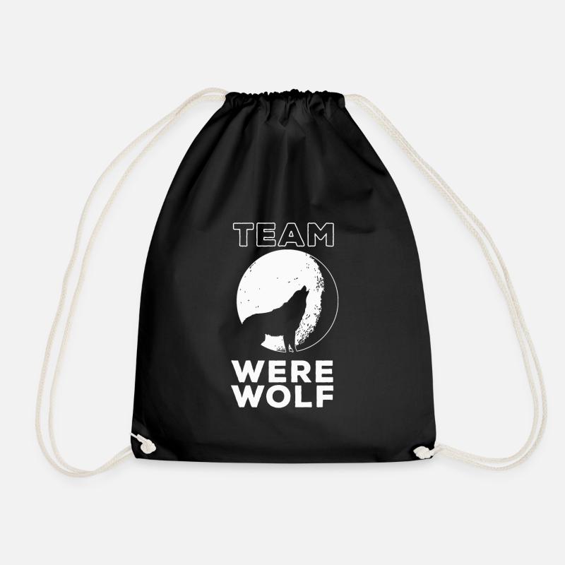 Team werewolf gift - Drawstring Bag - black