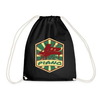 Piano Propagande | Pianiste instrument de musique piano - Sac de sport léger - noir - Devant