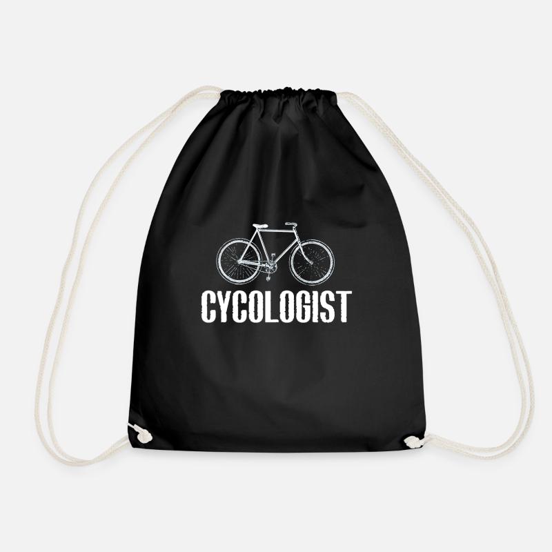 Biking Bike Bicycle - Drawstring Bag - black