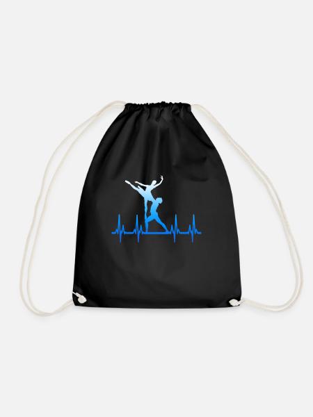 Ballett Tänzerin Heartbeat Ballerina Geschenk - Turnbeutel - Schwarz