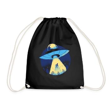 Alien Ufo Raumschiff - Turnbeutel - Schwarz - Vorne