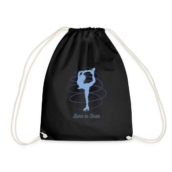 Skate Figure Skating Ice Skating - Drawstring Bag - black - Front