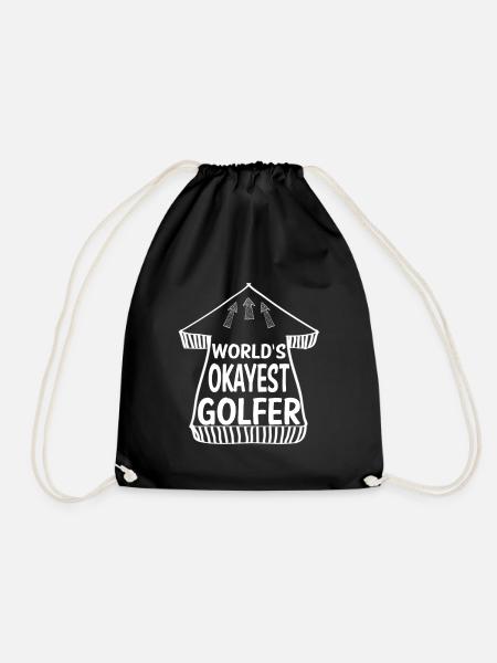 Golfer Golf - Turnbeutel - Schwarz