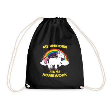 Idée cadeau pour les devoirs de la Licorne - Sac de sport léger - noir - Devant