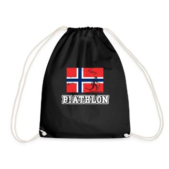 Biathlon Norwegen - Turnbeutel - Schwarz - Vorne