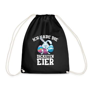 Dire des oeufs de Pâques gros oeufs de lapin de Pâques - Sac de sport léger - noir - Devant