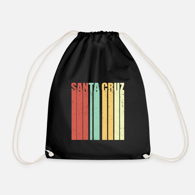 Santa Cruz vintage - Drawstring Bag - black