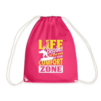 Kitesurfer Comfort Zone Kiten Kiteboard Kiter Kite - Drawstring Bag - fuchsia - Front