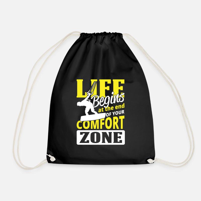 Kitesurfer Comfort Zone Kiten Kiteboard Kiter Kite - Turnbeutel - Schwarz