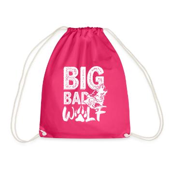 Big Bad Wolf Raubtier Rudeltier Isegrim Geschenk - Turnbeutel - Fuchsia - Vorne
